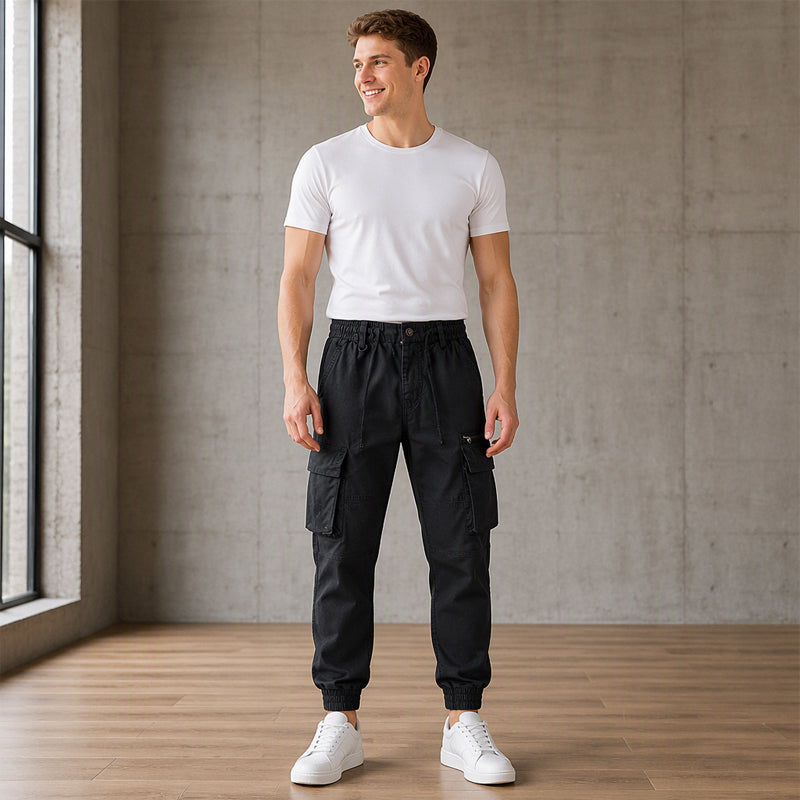 Herren Cargohose mit mehreren Taschen, Jogging-Stil