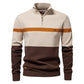 Herren Freizeit Pullover mit Farbblock-Design und Halbzipper