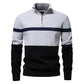 Herren Freizeit Pullover mit Farbblock-Design und Halbzipper