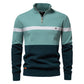 Herren Freizeit Pullover mit Farbblock-Design und Halbzipper