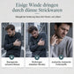 Herren Winter Strickjacke mit Kapuze, kariert, mit Fleecefutter, dicker Mantel mit langen Ärmeln