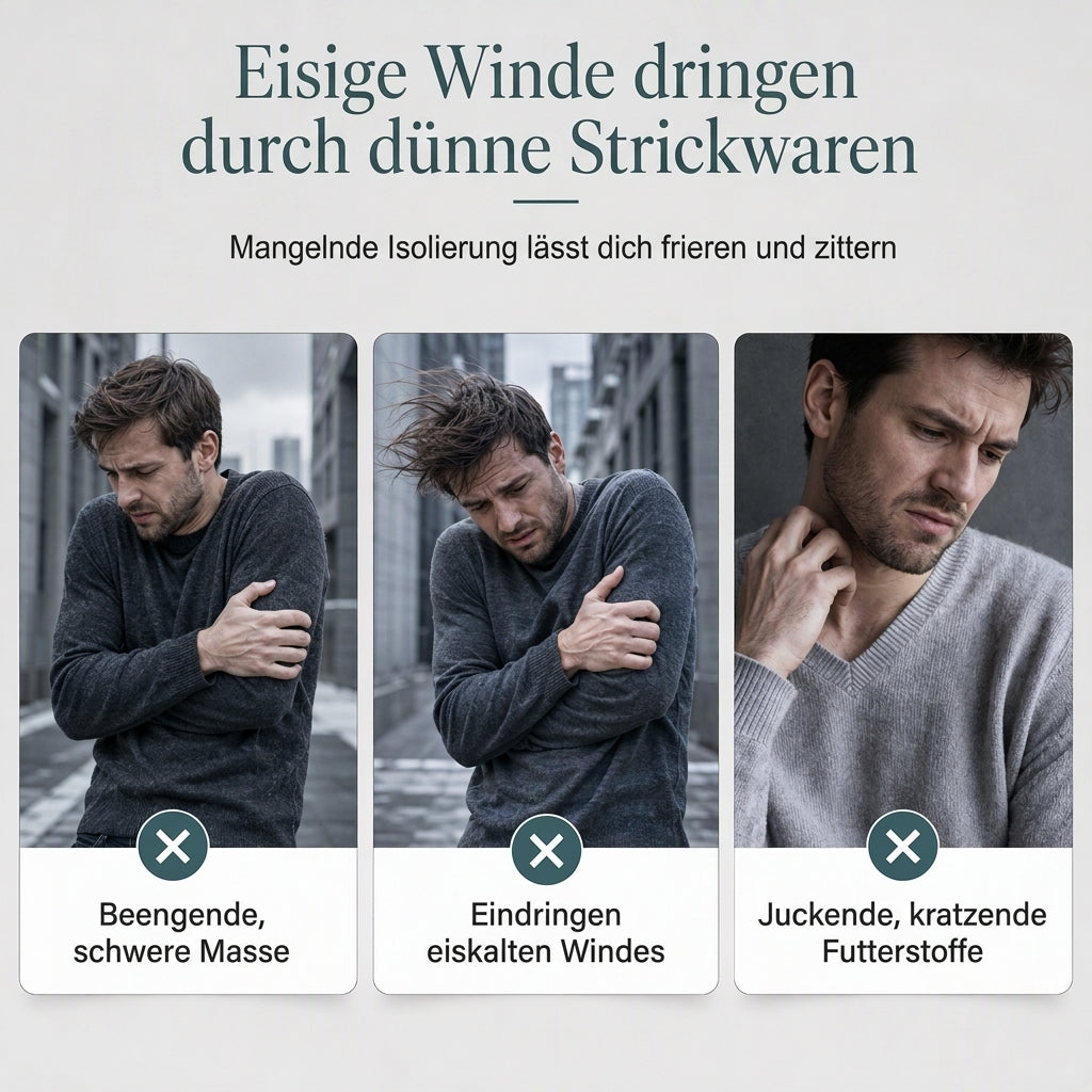 Herren Winter Strickjacke mit Kapuze, kariert, mit Fleecefutter, dicker Mantel mit langen Ärmeln