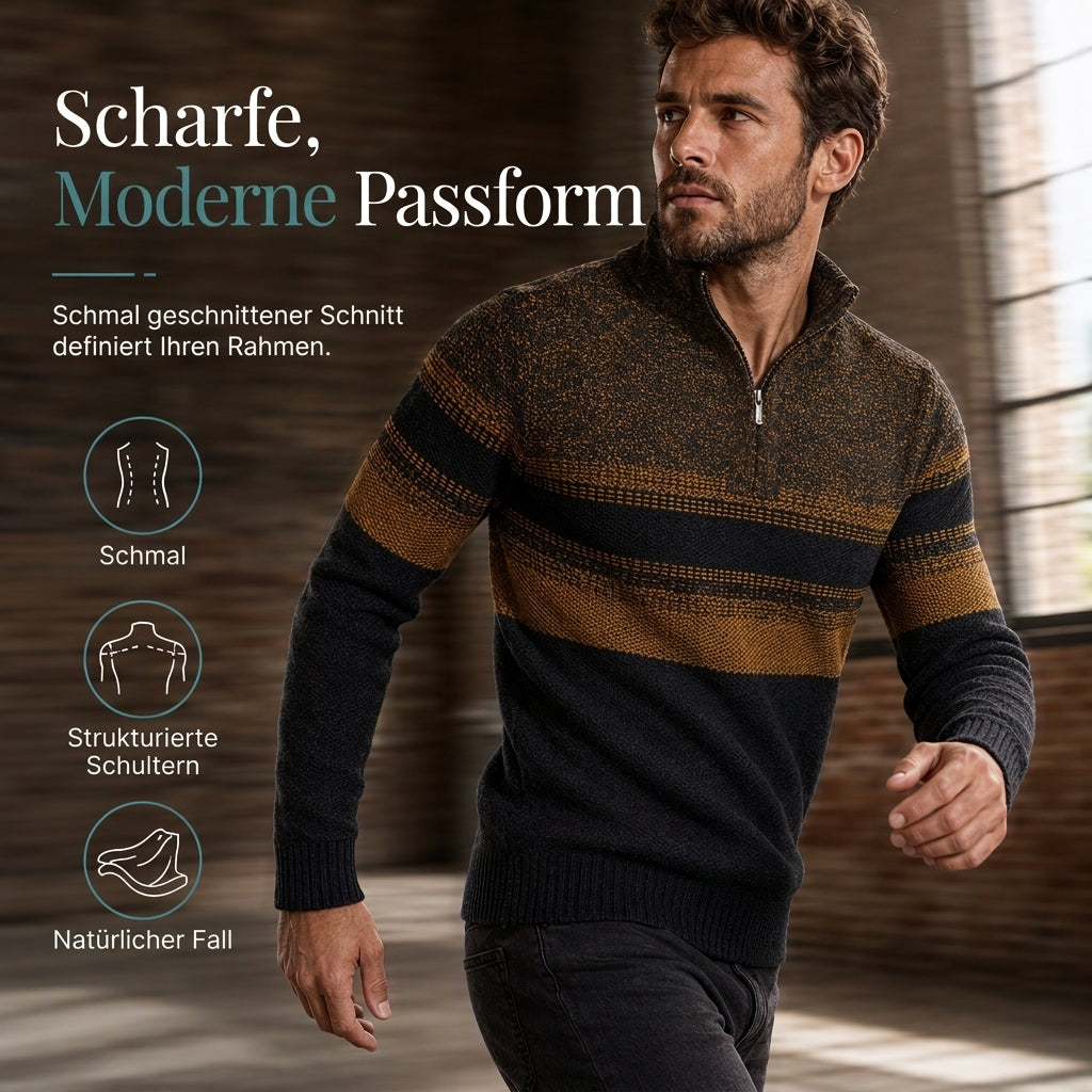 Herren Winter Strickjacke mit Kapuze, kariert, mit Fleecefutter, dicker Mantel mit langen Ärmeln