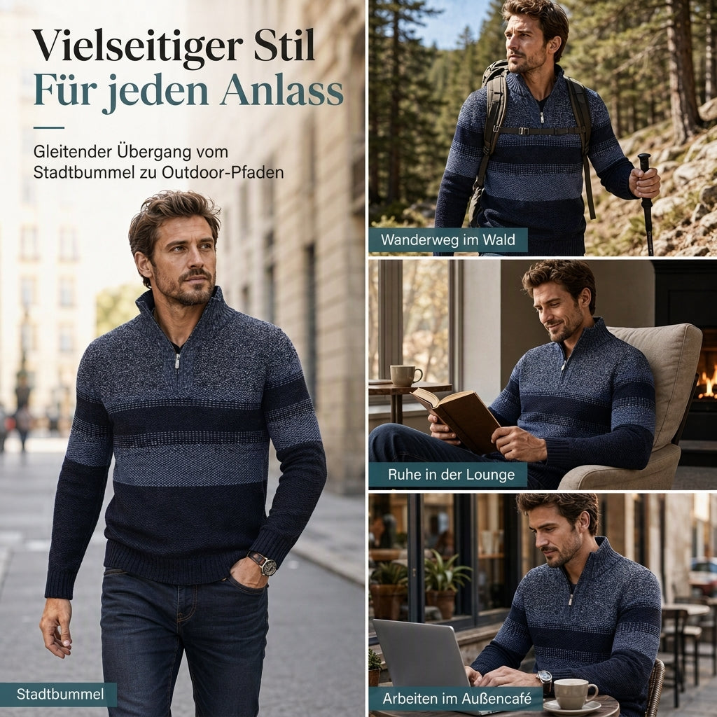 Herren Winter Strickjacke mit Kapuze, kariert, mit Fleecefutter, dicker Mantel mit langen Ärmeln