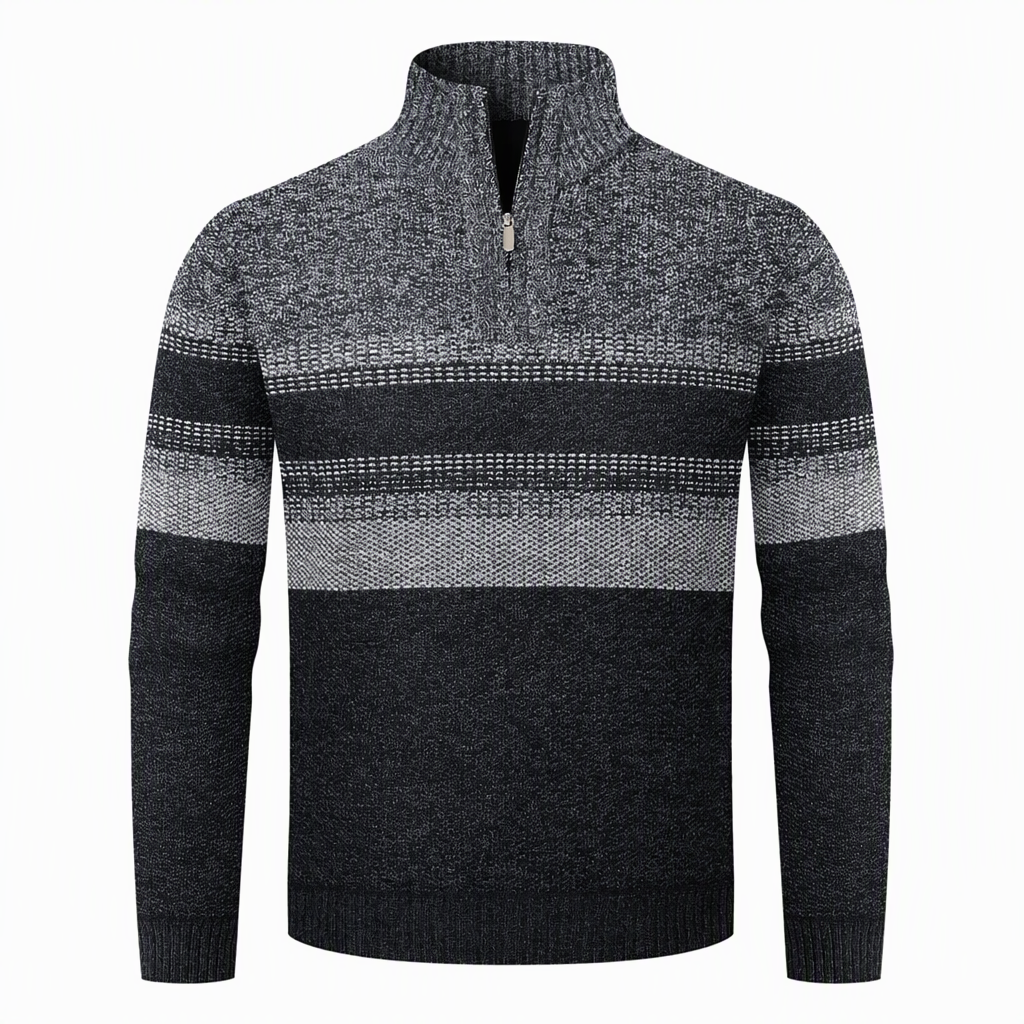 Herren Winter Strickjacke mit Kapuze, kariert, mit Fleecefutter, dicker Mantel mit langen Ärmeln