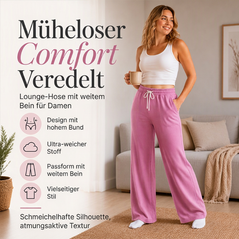 🔥Beliebtes Produkt ！✨Freizeit-Hose mit hoher Taille und weitem Bein für Damen