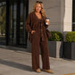 Damen 3-teiliges Strick-Loungewear-Set