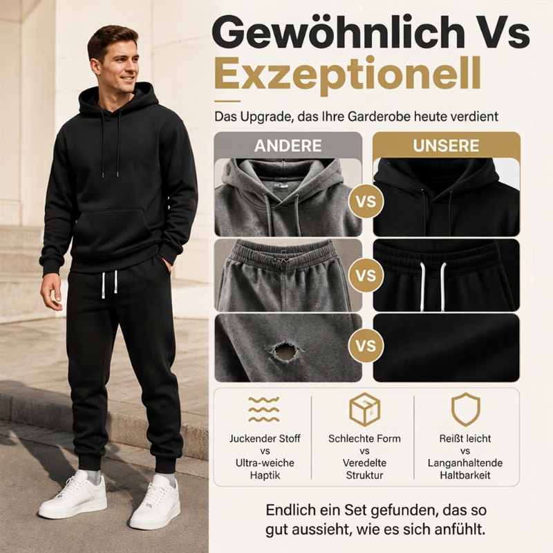 Freizeit 2-teiliges Set für Herren mit Hoodie und Jogginghose