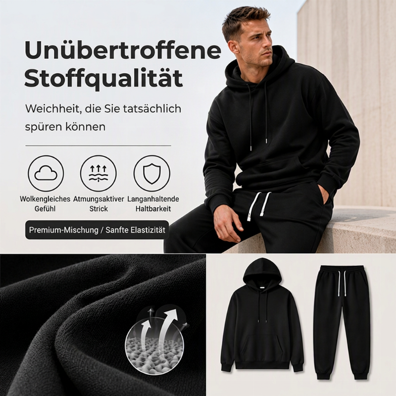 Freizeit 2-teiliges Set für Herren mit Hoodie und Jogginghose