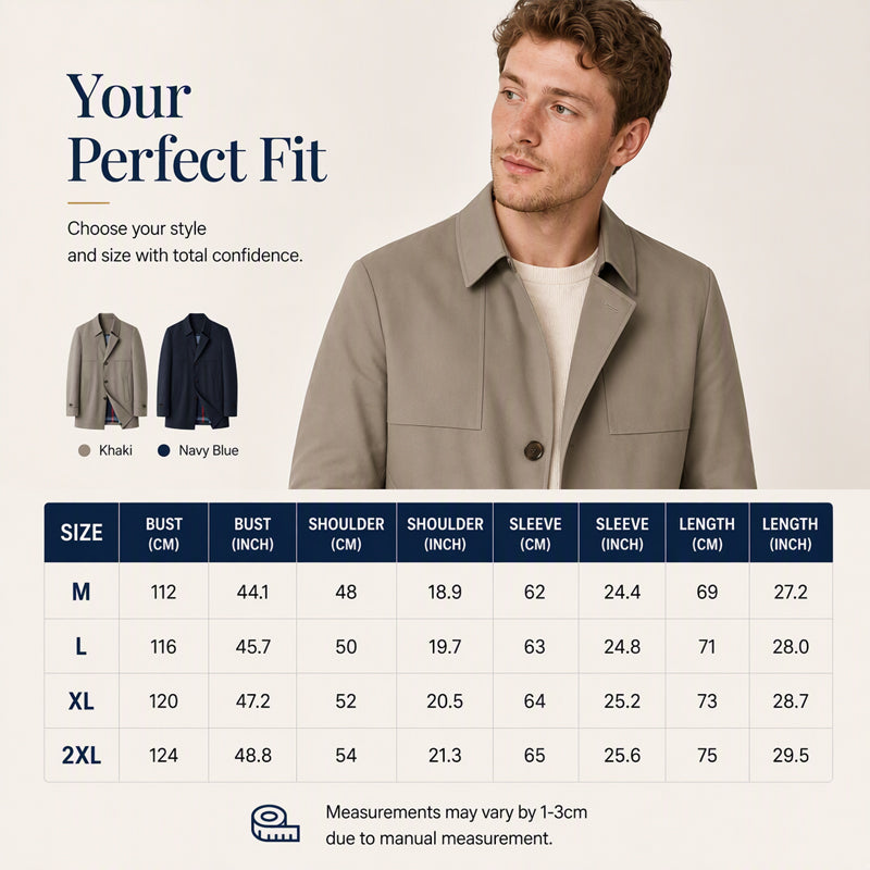 Lässiger Einreiher-Trenchcoat für Herren