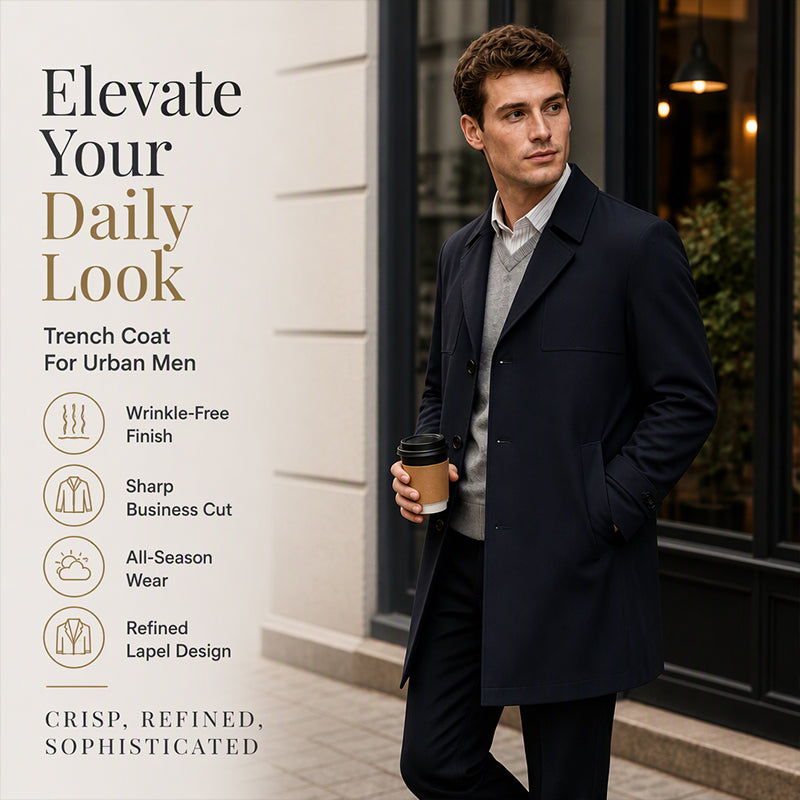 Lässiger Einreiher-Trenchcoat für Herren