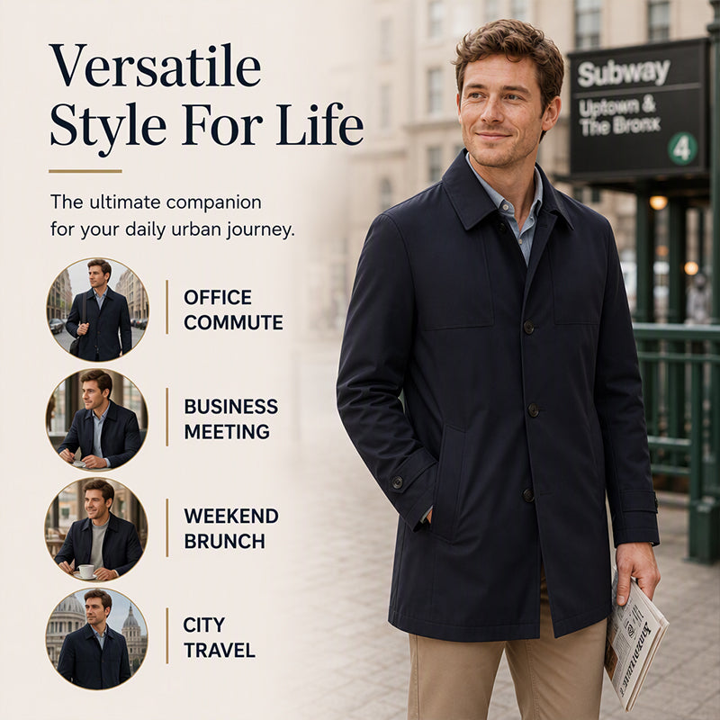 Lässiger Einreiher-Trenchcoat für Herren
