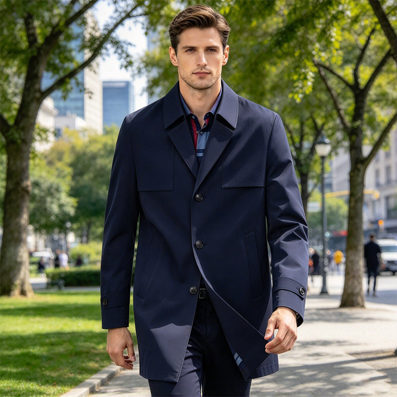 Lässiger Einreiher-Trenchcoat für Herren