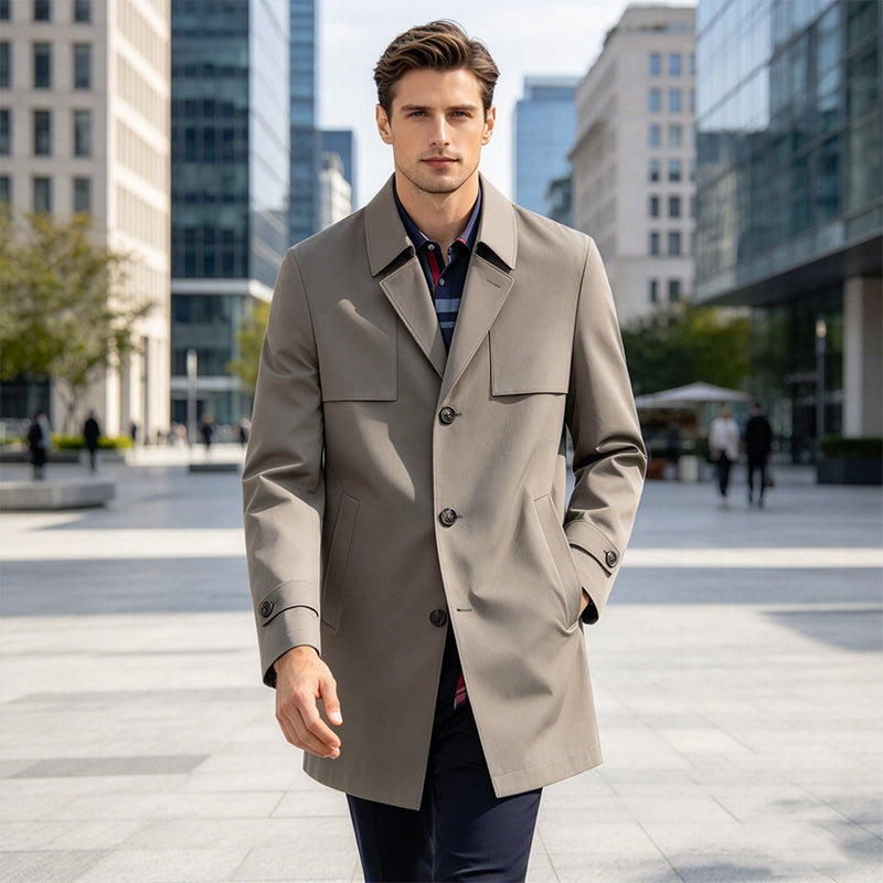Lässiger Einreiher-Trenchcoat für Herren
