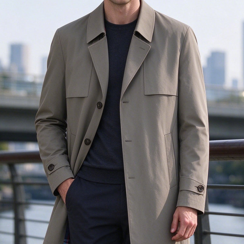 Lässiger Einreiher-Trenchcoat für Herren