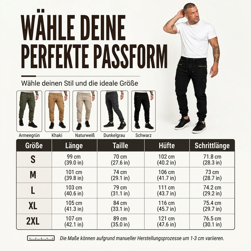 👖 Herren Freizeit Schmalzulauf Cargohose – Lässig, bequem & immer passend – Jetzt 50% Rabatt!
