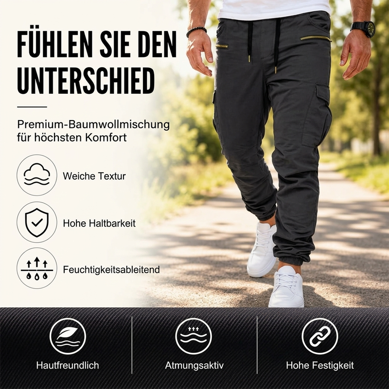 👖 Herren Freizeit Schmalzulauf Cargohose – Lässig, bequem & immer passend – Jetzt 50% Rabatt!