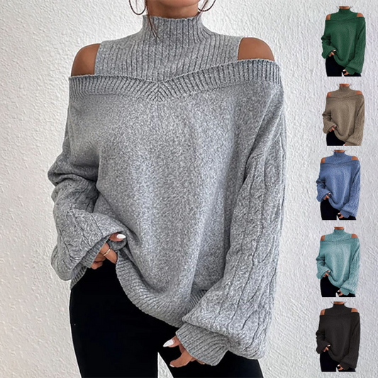 🌷 Feminin & elegant – Strickpullover mit Carmen-Ausschnitt – Weicher Stoff, moderner Schnitt & vielseitig kombinierbar
