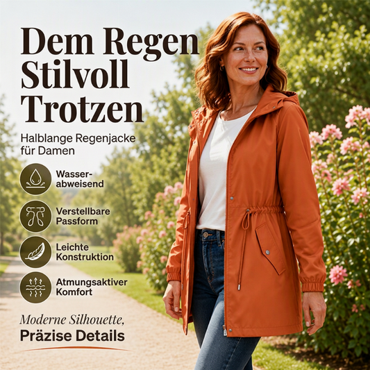 🏷️ Halber Preis – jetzt zugreifen! ✨ Damen mittellänge Windjacke mit Kapuze