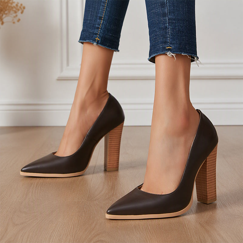 📈 Verkaufshit Nr. 1 – direkt 50%! Damen Schicke Pumps mit spitzer Zehenpartie und blockabsatz