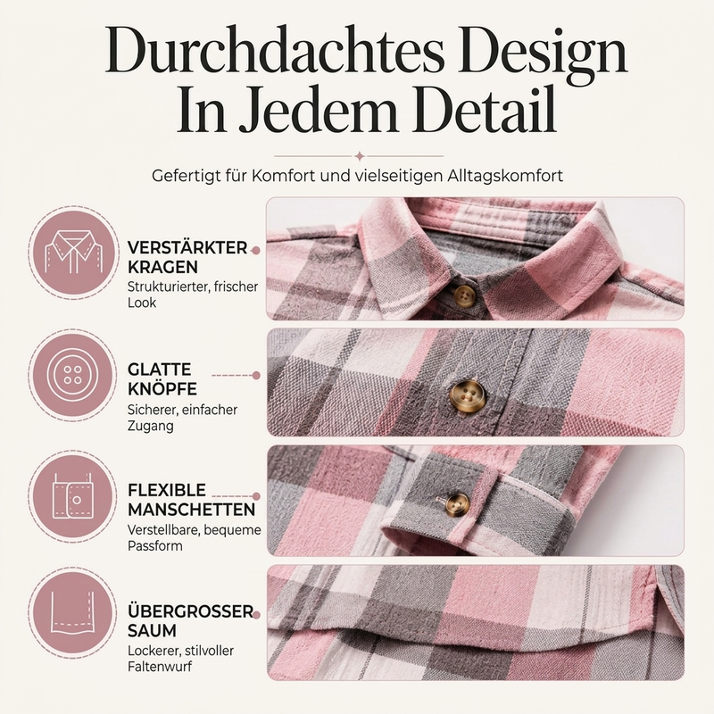 50 % RABATT| Kariertes mittellanges Hemdjacke für Damen