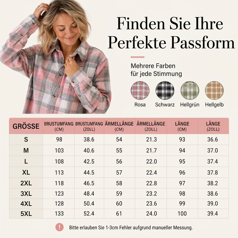 50 % RABATT| Kariertes mittellanges Hemdjacke für Damen