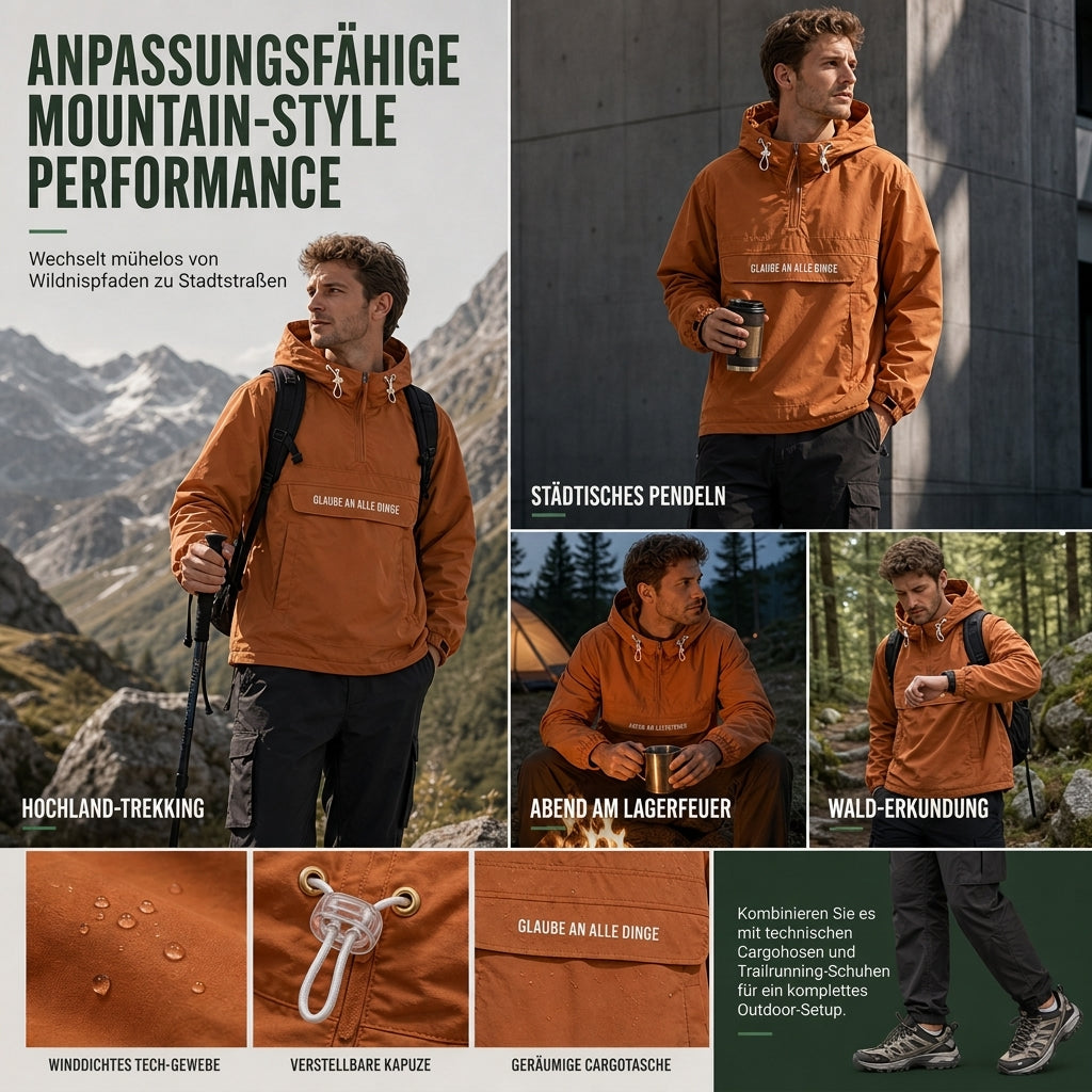 📢🎉50%Rabatt!!!🛍️✨Wasserabweisende Outdoor-Wanderjacke mit Kapuze und mehreren Taschen