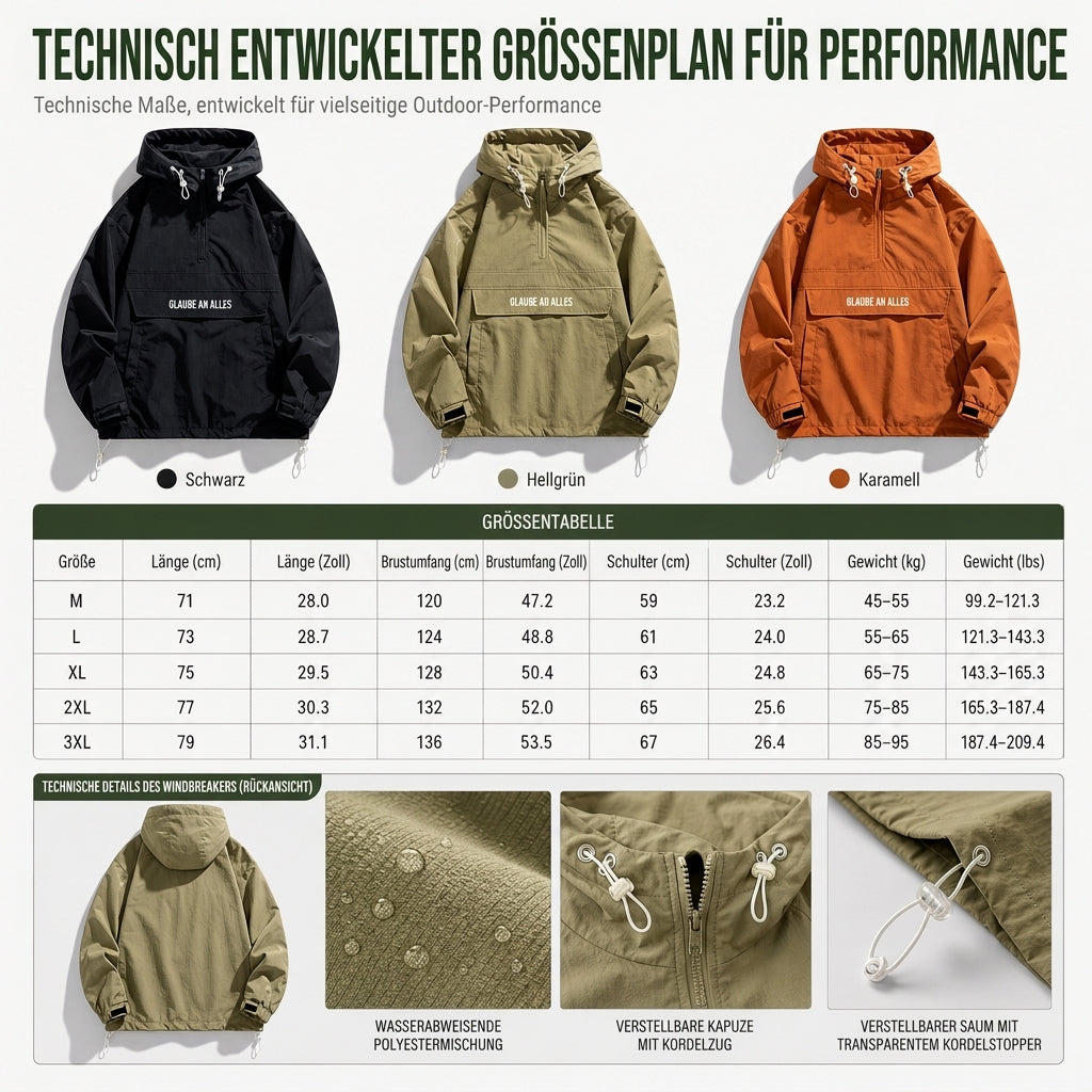 📢🎉50%Rabatt!!!🛍️✨Wasserabweisende Outdoor-Wanderjacke mit Kapuze und mehreren Taschen
