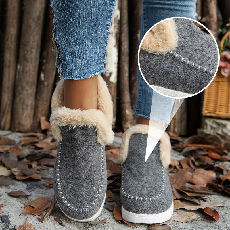 🙌 70% Wiederkaufquote! Damen Anti-Rutsch Winterstiefeletten mit Kunstplüsch-Futter