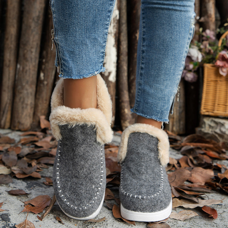 🙌 70% Wiederkaufquote! Damen Anti-Rutsch Winterstiefeletten mit Kunstplüsch-Futter