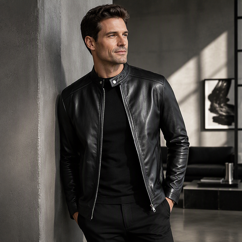 50 % Rabatt | Warme Bikerjacke in Slim Fit