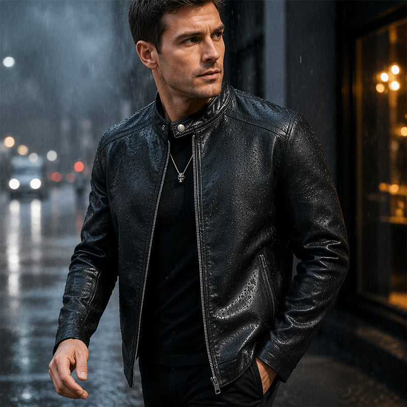 50 % Rabatt | Warme Bikerjacke in Slim Fit