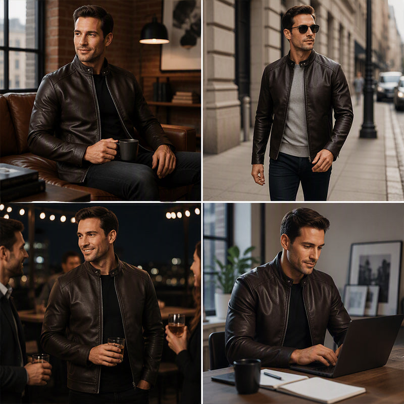 50 % Rabatt | Warme Bikerjacke in Slim Fit