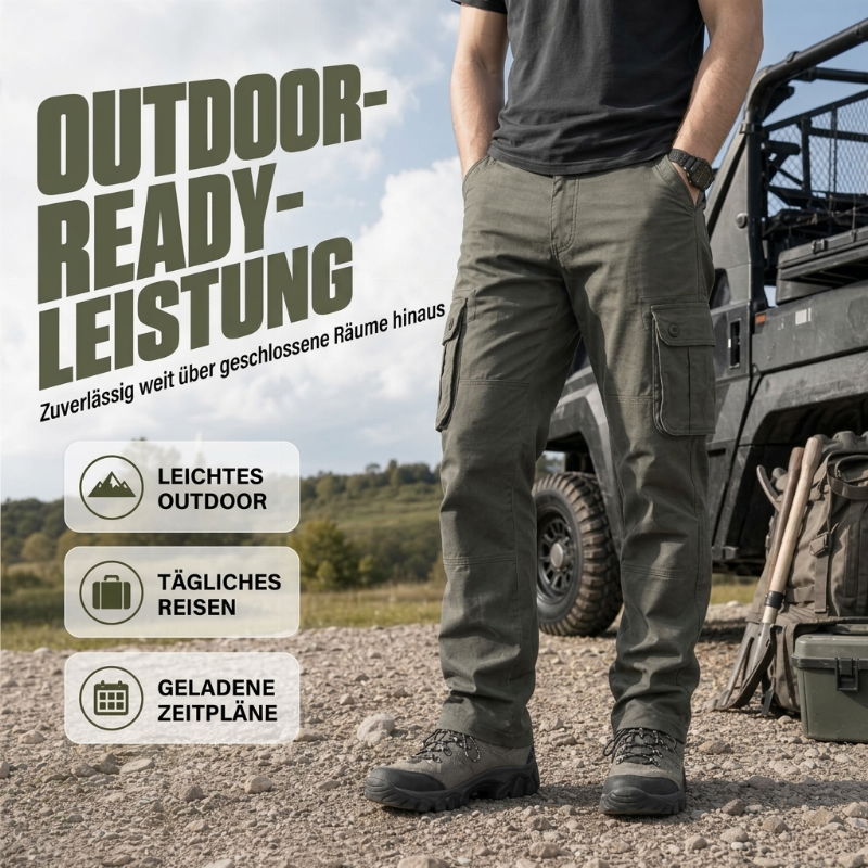 Cargohosen für Herren mit Relaxed-Passform und mehreren Taschen