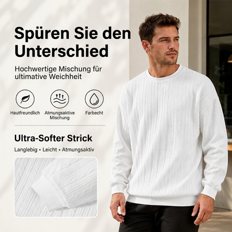 📢🎉50%Rabatt!!!🛍️✨Herren Kabelstrick Rundhalspullover