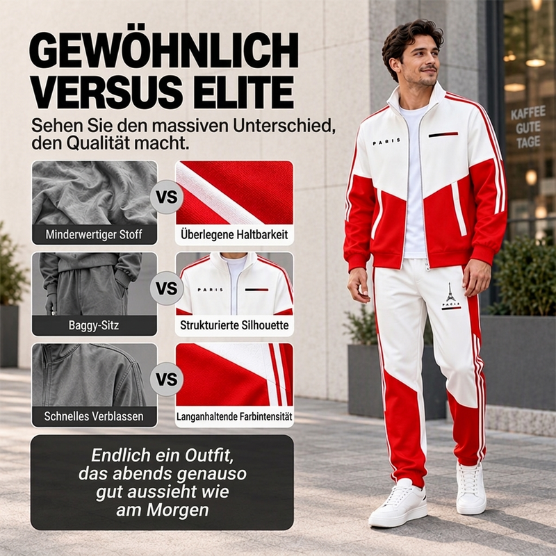 📢🎉Räumungsverkauf🛍️✨Herren Farbblock-Reißverschlussjacke und Kordelhosen-Set