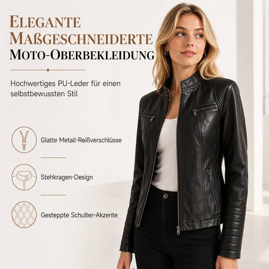 📢🎉50%Rabatt!!!🛍️✨Leichte Damen-Bikerjacke aus Kunstleder, kurze Motorradmantel für Frühling und Herbst