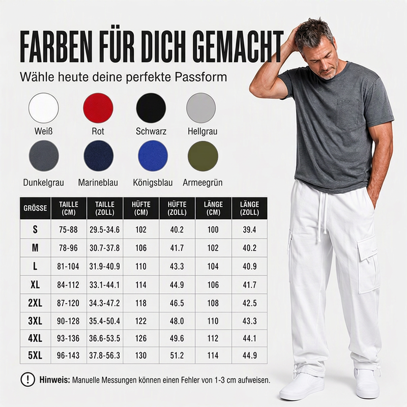 Herren-Freizeit-Cargohose mit Kordelzug