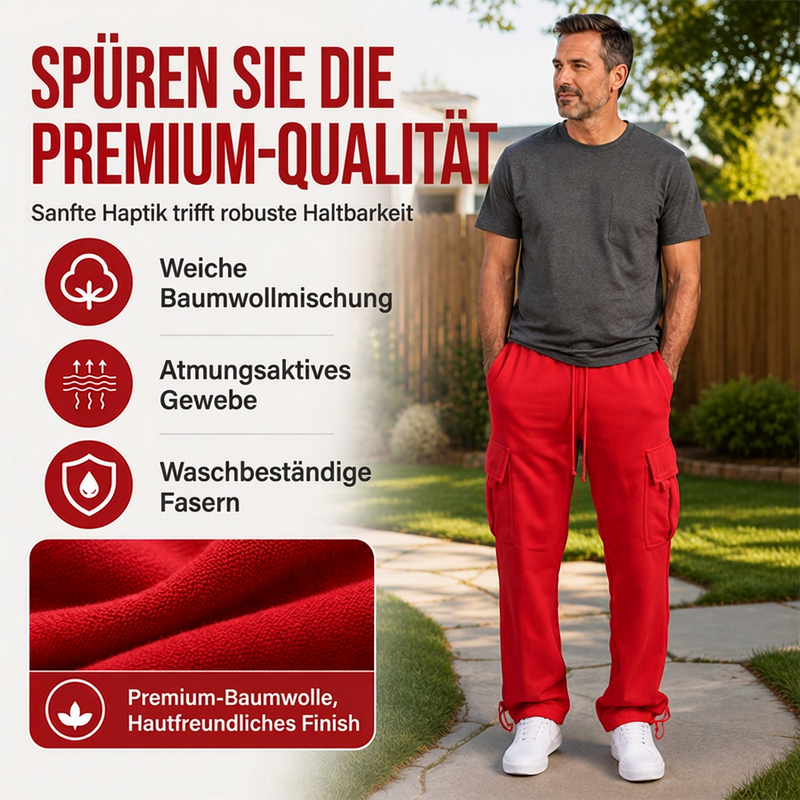 Herren-Freizeit-Cargohose mit Kordelzug