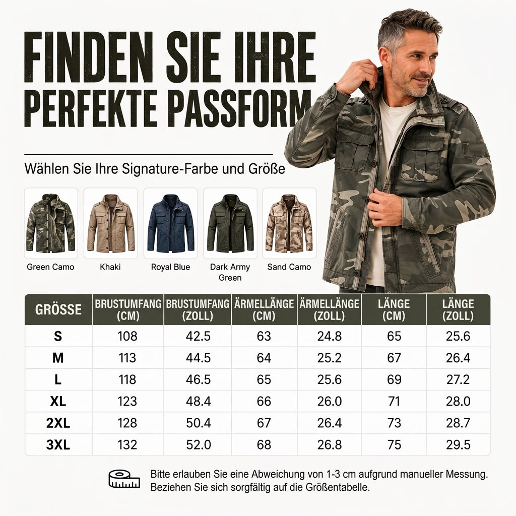 📢Blitzangebot! Jetzt zuschlagen!📢 Herren Militär Stehkragen Camouflage Jacke