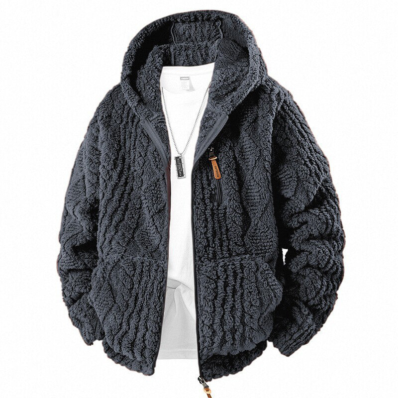 👚🔥Beliebtes Produkt! ✨Bestseller – Herren-Fleecejacke mit Kapuze und Reißverschluss
