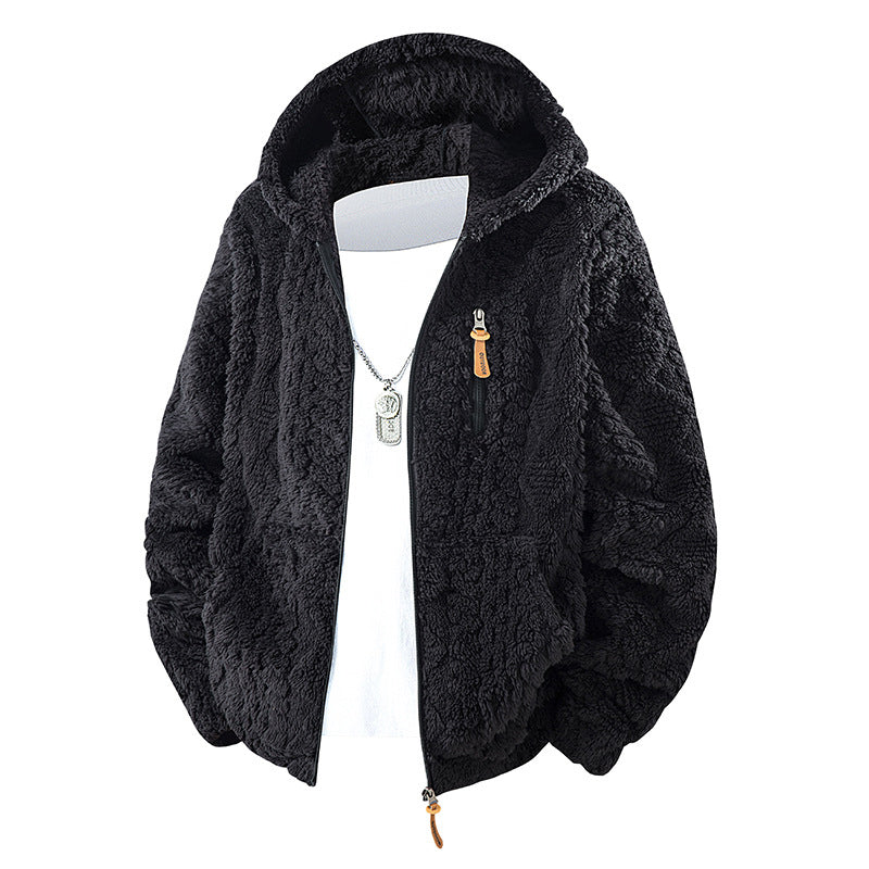 👚🔥Beliebtes Produkt! ✨Bestseller – Herren-Fleecejacke mit Kapuze und Reißverschluss