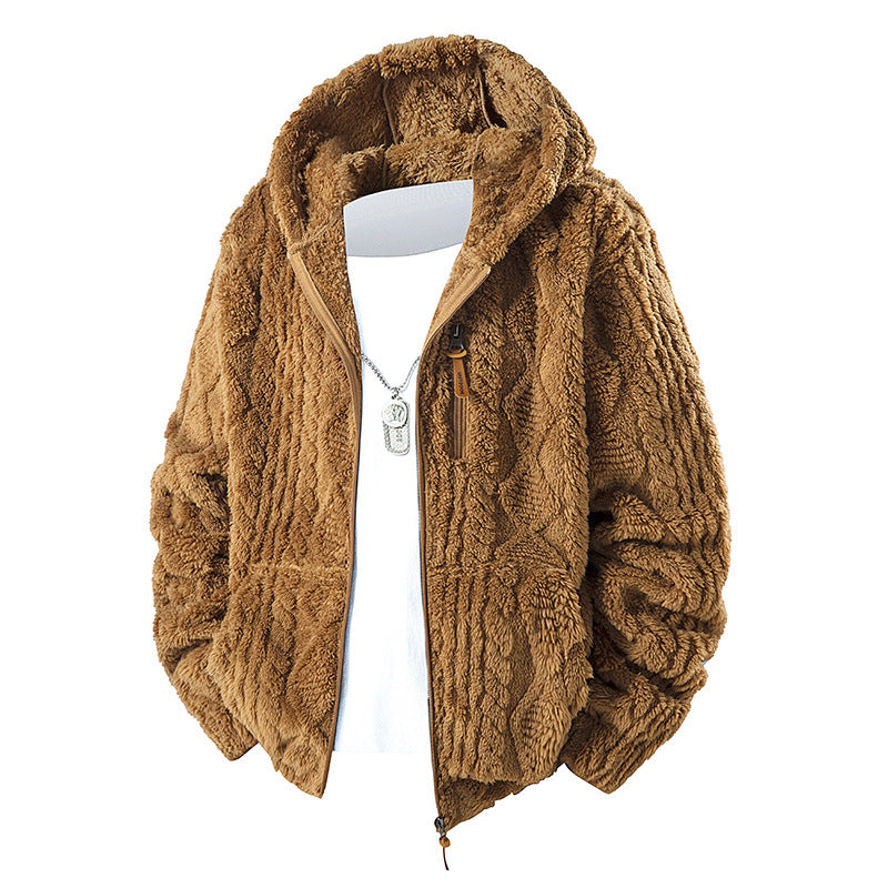 👚🔥Beliebtes Produkt! ✨Bestseller – Herren-Fleecejacke mit Kapuze und Reißverschluss