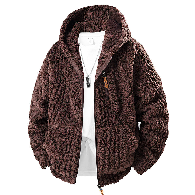 👚🔥Beliebtes Produkt! ✨Bestseller – Herren-Fleecejacke mit Kapuze und Reißverschluss