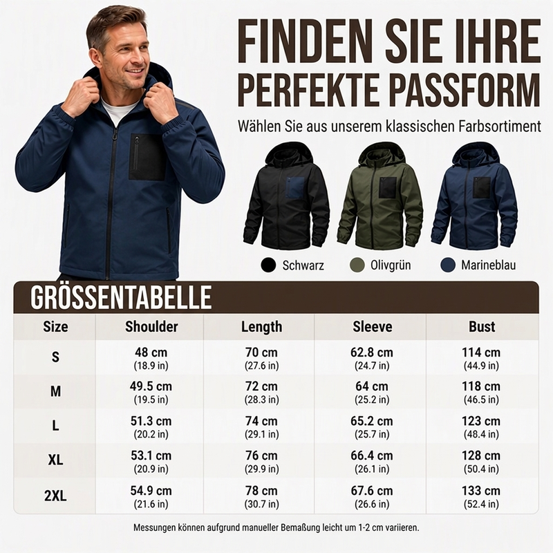 ⏰ Countdown läuft – 50% nur noch 3 Tage! Herren Outdoor Windjacke mit abnehmbarer Kapuze