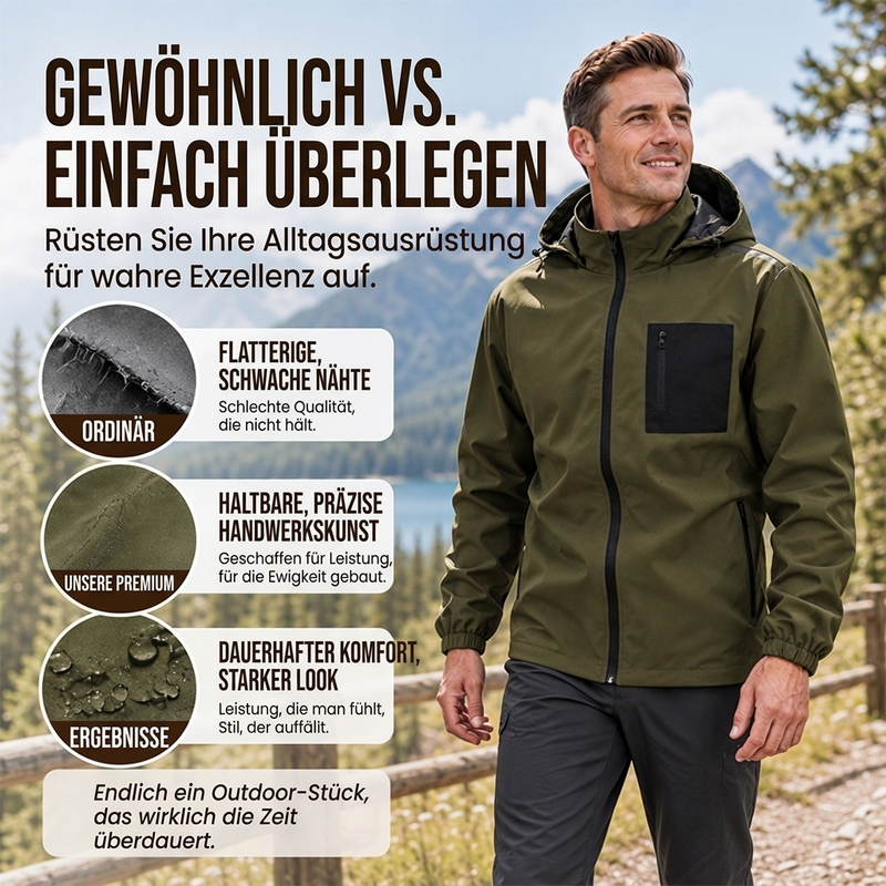 ⏰ Countdown läuft – 50% nur noch 3 Tage! Herren Outdoor Windjacke mit abnehmbarer Kapuze