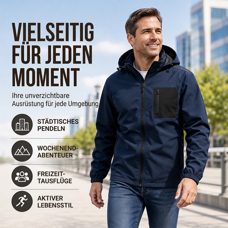 ⏰ Countdown läuft – 50% nur noch 3 Tage! Herren Outdoor Windjacke mit abnehmbarer Kapuze