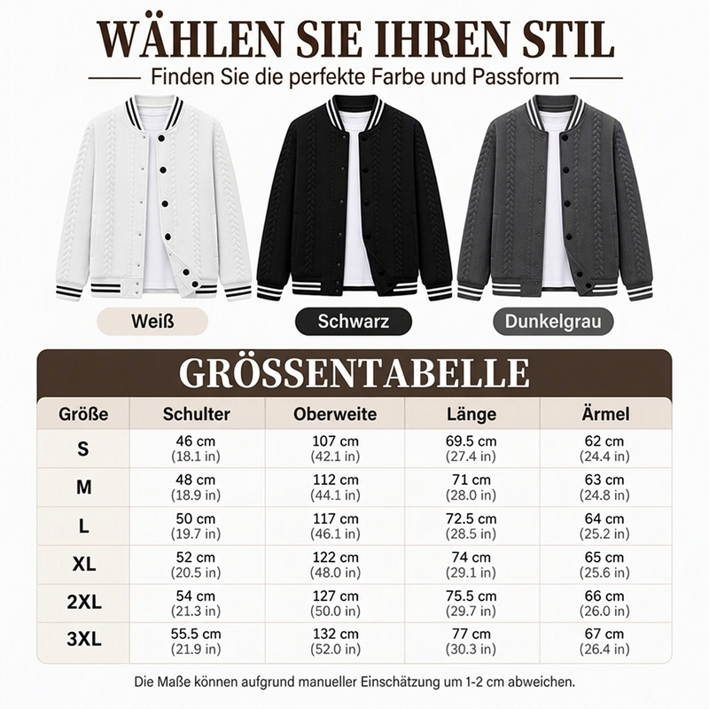 📊 Über 200.000 Verkäufe – Dankeschön mit 50% Rabatt! Freizeit-Baseballjacke für Herren mit Jacquard-Muster