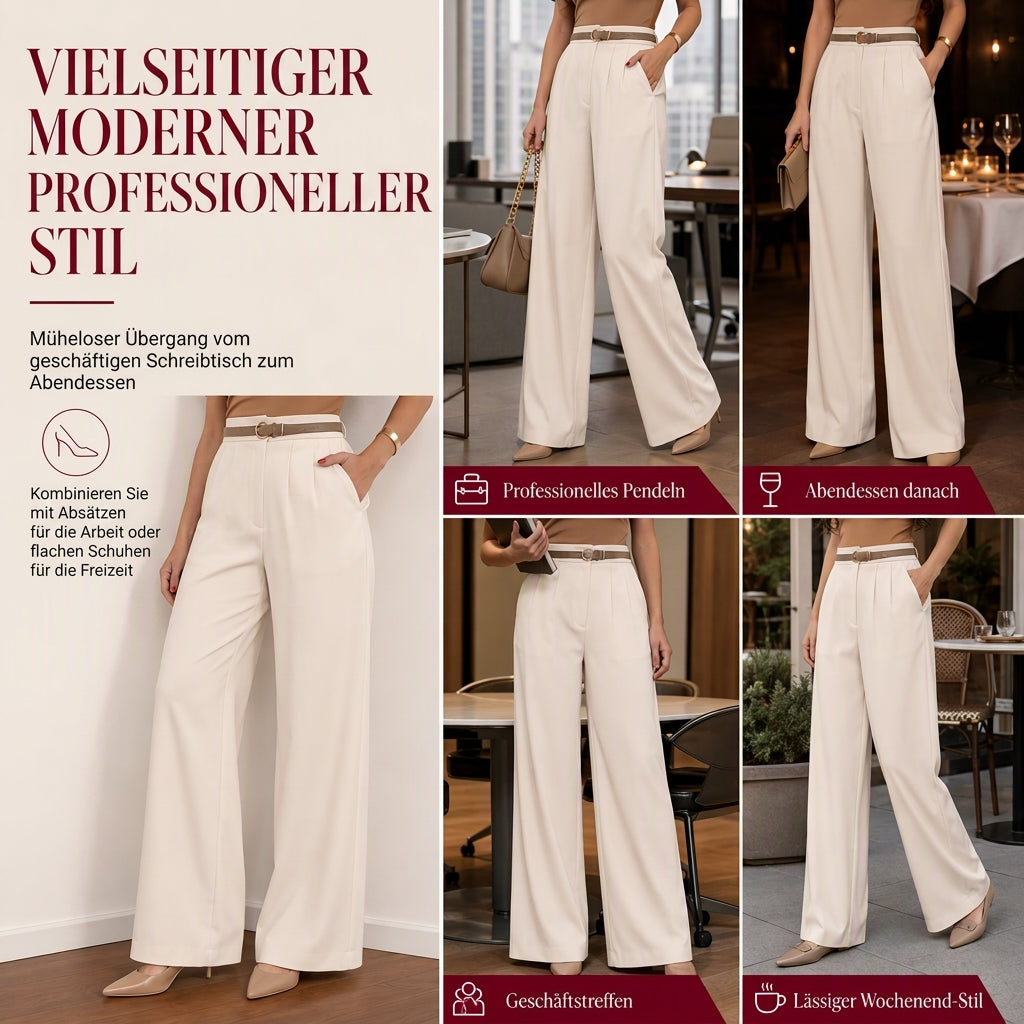 ✨Neu Eingetroffen! Damen Freizeit Hosenanzug Weites Bein Hosen Herbst Winter Lange Hosen