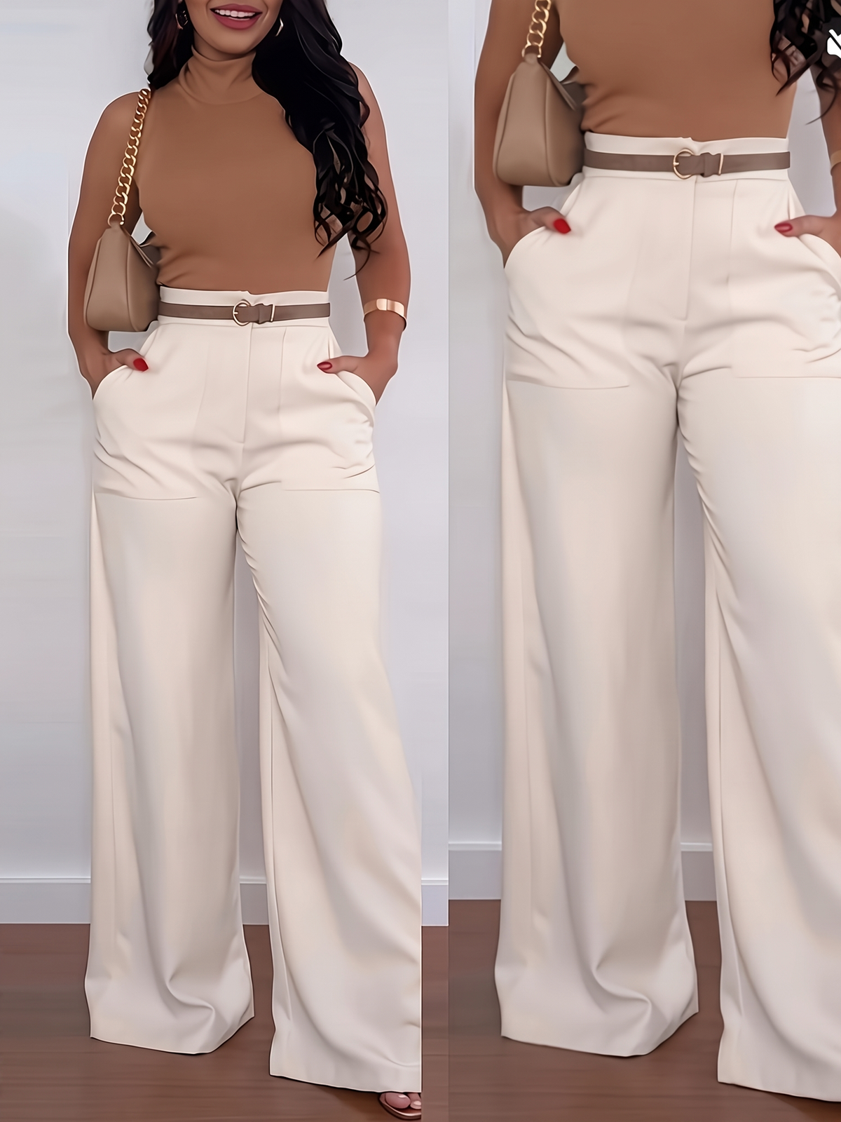 ✨Neu Eingetroffen! Damen Freizeit Hosenanzug Weites Bein Hosen Herbst Winter Lange Hosen